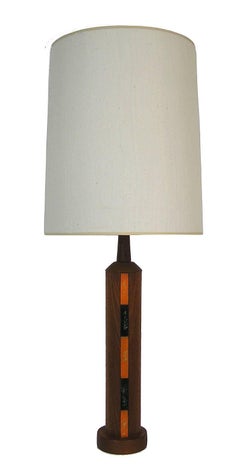 Pair of Danish Modern 1960s Solid Teak and Metal Table Lamp