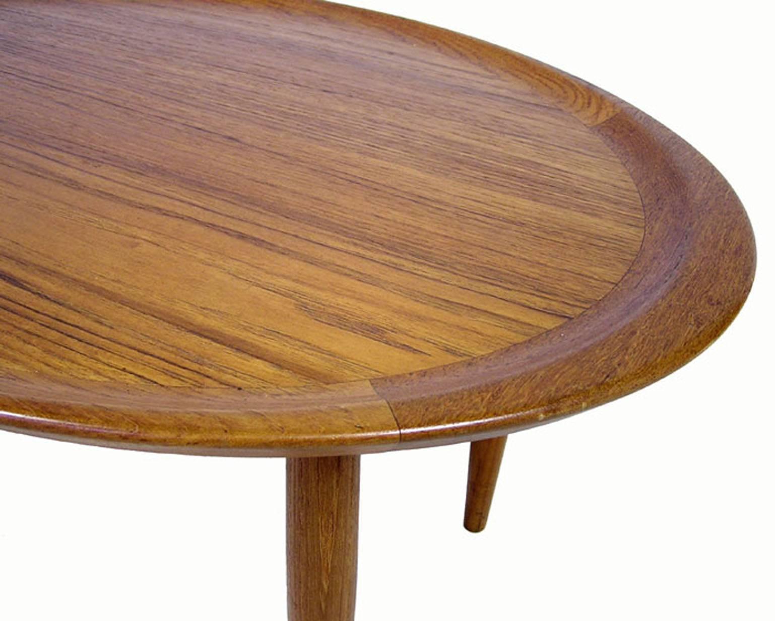 Danish 1960s Oval Teak Occasional or Side Table, Denmark For Sale