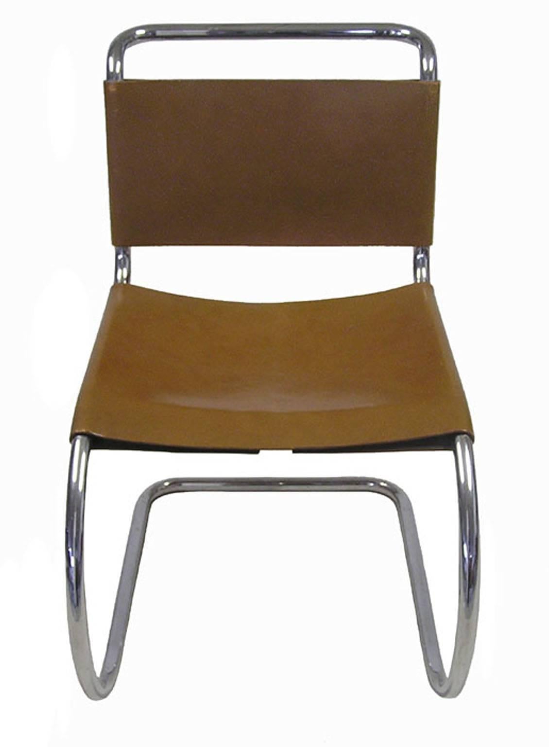 Bauhaus 1970s Mies van der Rohe MR10 Side Chairs, Set of Four