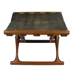 1950s Poul Hundevad "Gold Hill" Folding Teak Stool, Denmark