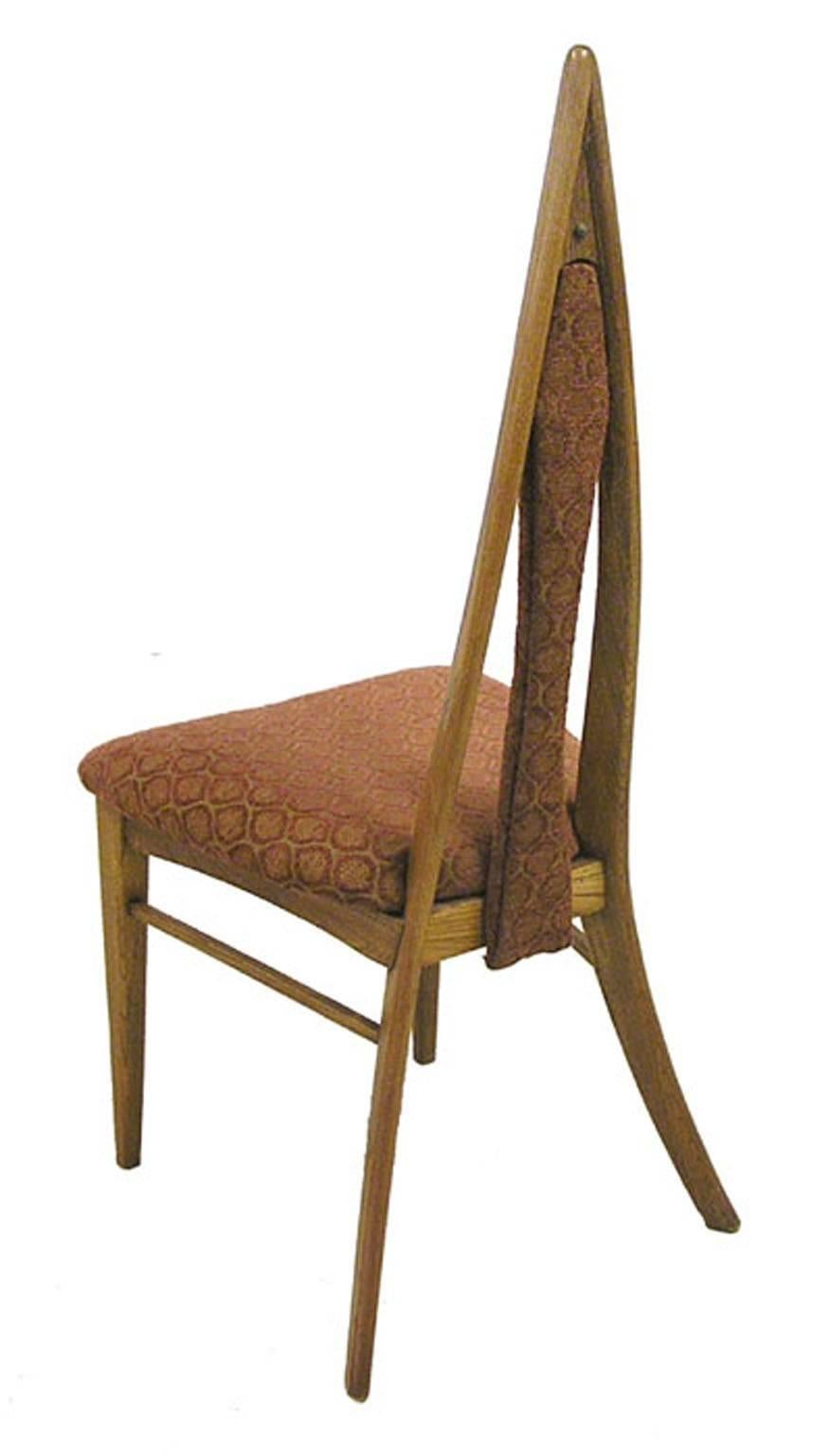 Carved 1950s Mid-Century Modern Dining Chairs by Danis et Freres, Set of Four