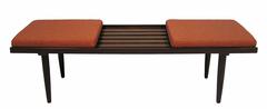 1960s Mid-Century Modern Era Solid Teak Bench