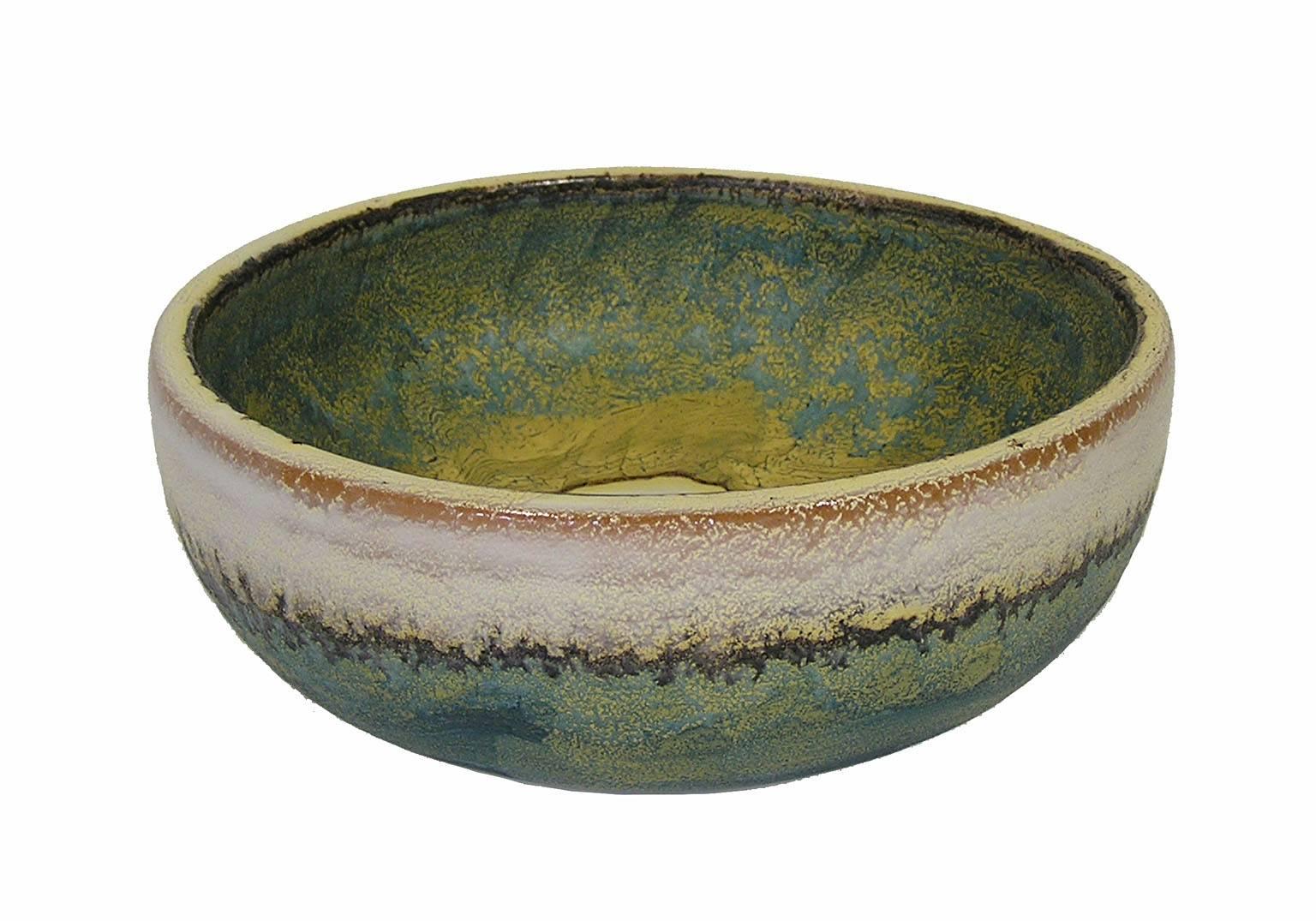 20th Century 1970s Glazed Ceramic Bowl by Marcello Fantoni, Italy For Sale
