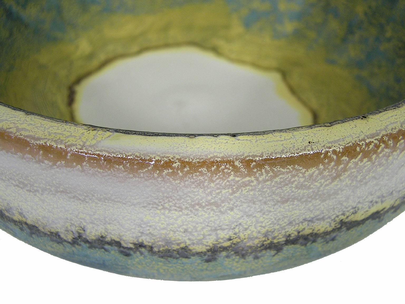1970s Glazed Ceramic Bowl by Marcello Fantoni, Italy For Sale 1