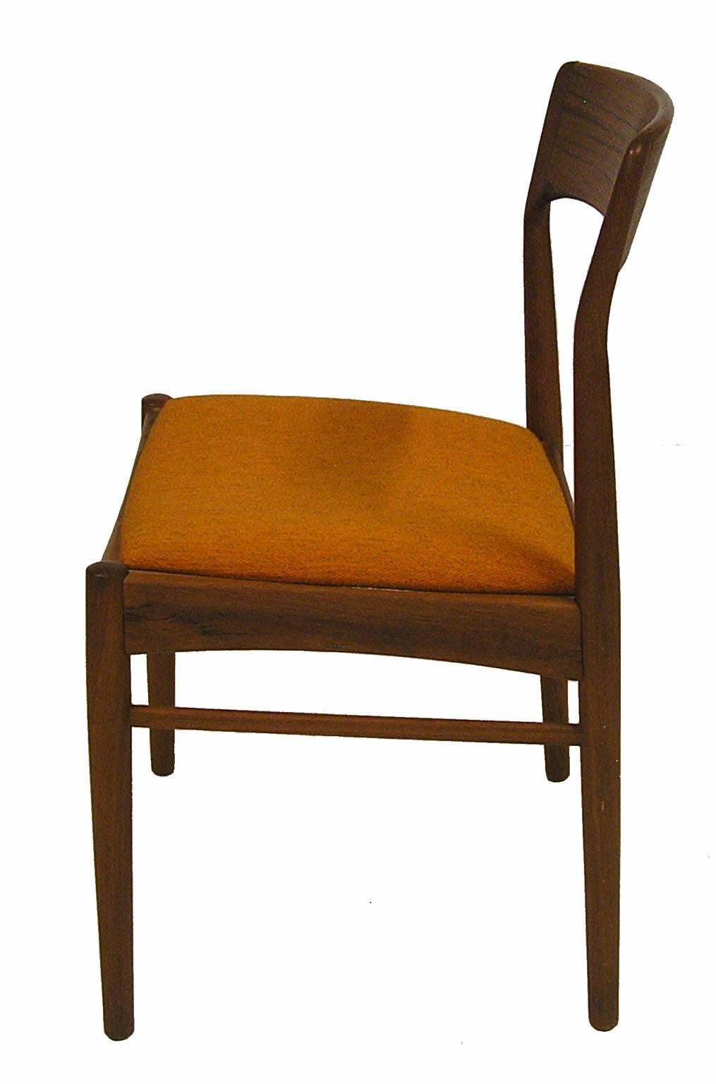 Mid-20th Century 1960s Danish Teak Chairs by Kai Kristiansen, Pair