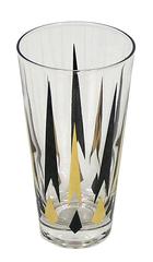 1960s Retro Geometric Highball Glasses, Set of Seven
