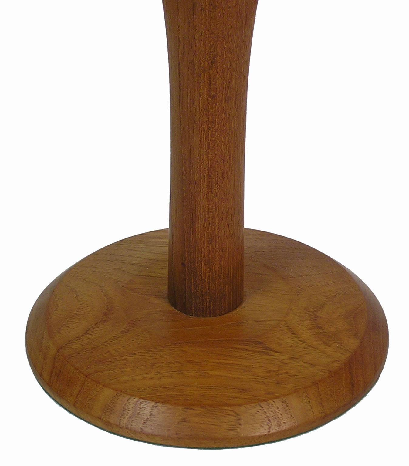 Unknown 1960s Sculpted Teak Table Lamp