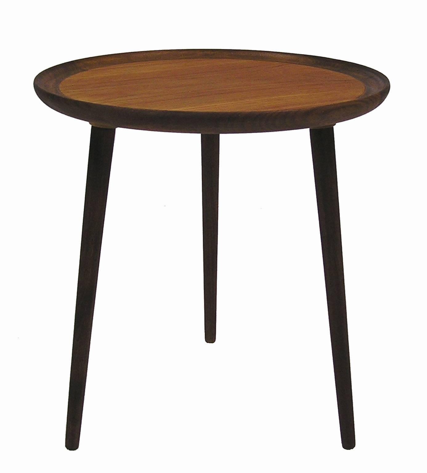 Scandinavian Modern 1960s Round Tripod-Leg Teak Side Table by Anton Kildeberg