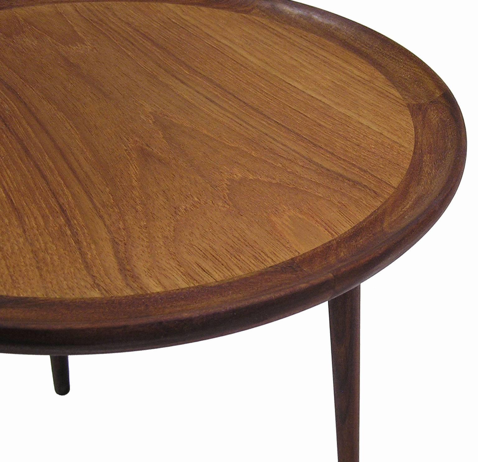 1960s Round Tripod-Leg Teak Side Table by Anton Kildeberg In Excellent Condition In Winnipeg, Manitoba