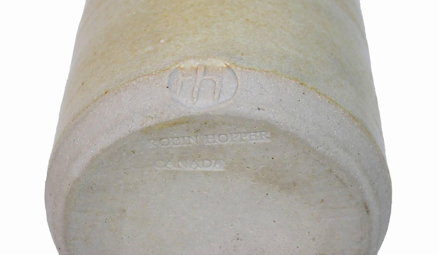 Unique Stoneware Pottery Disc Vase by Robin Hopper, Canada For Sale 1