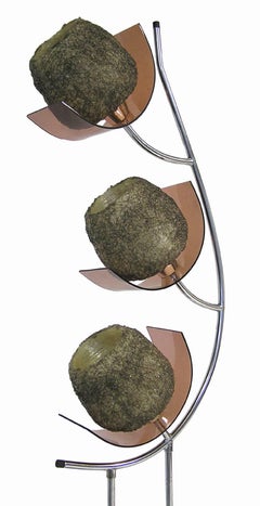 1960s Mid-Century Modern Chrome and Lucite Floor Lamp