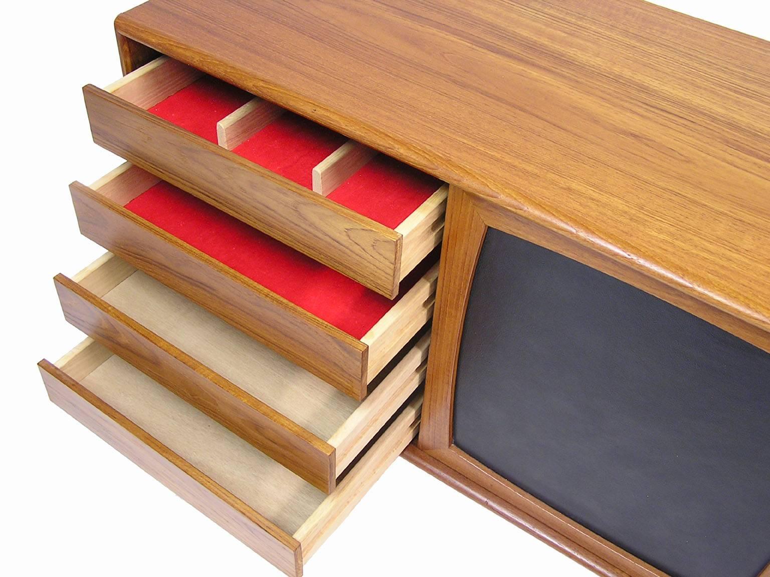 Mid-20th Century 1960s Low Mid-Century Modern Design Teak Sideboard