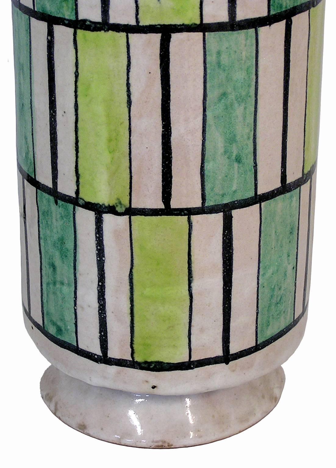 Earthenware Large Pair of Italian Ceramic Table Lamps by Raymor, circa 1950s For Sale