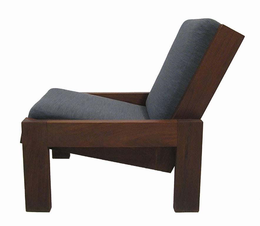 Fabric 1960s Mid-Century Modern Low Teak Easy Chairs