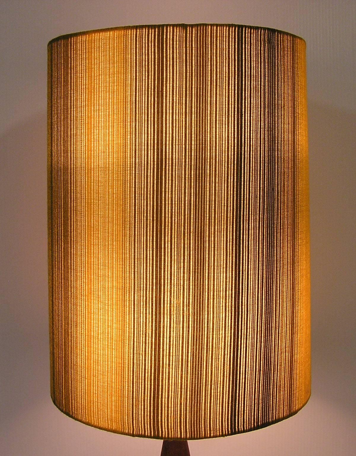 1960s Hand-Painted Ceramic & Teak Table Lamp 1