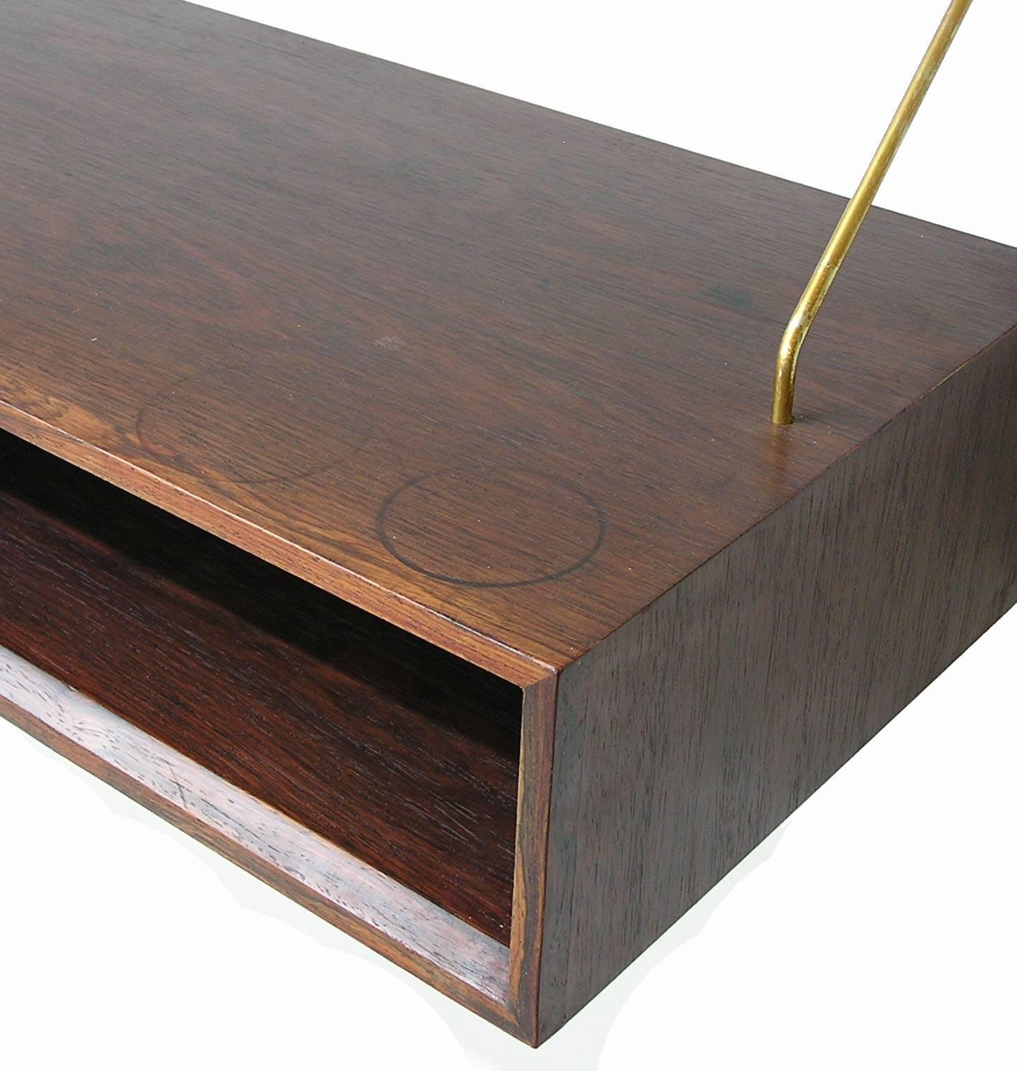 Brass 1950s Royal System Rosewood Wall Unit by Poul Cadovius, Denmark