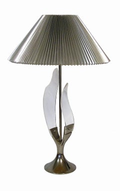 1970s Chrome and Lucite "Tulip" Table Lamp by Laurel