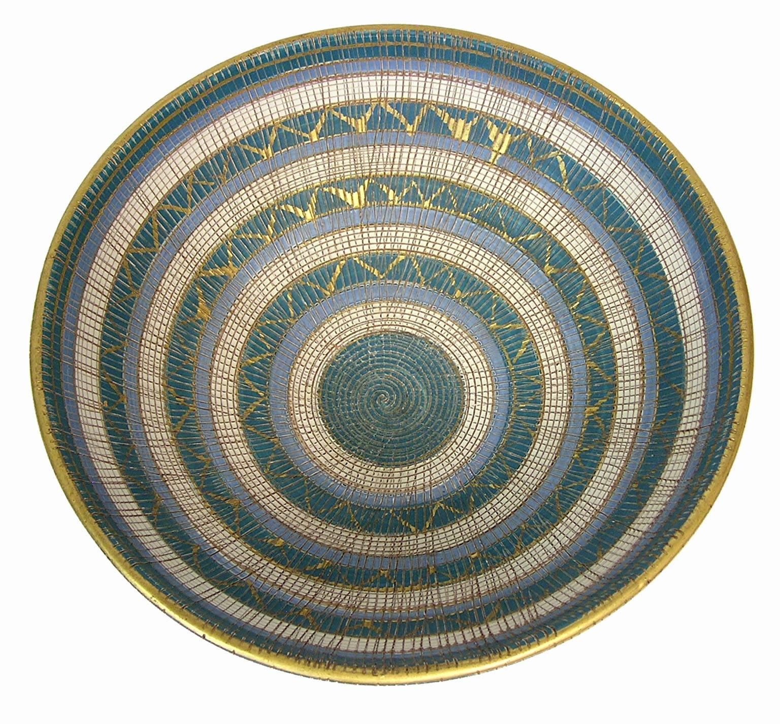 Mid-Century Modern 1960s Seta Series Footed Ceramic Bowl by Bitossi, Italy