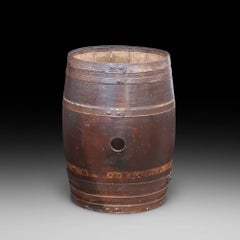 Early 20th Century Iron Bound Coopered Barrel