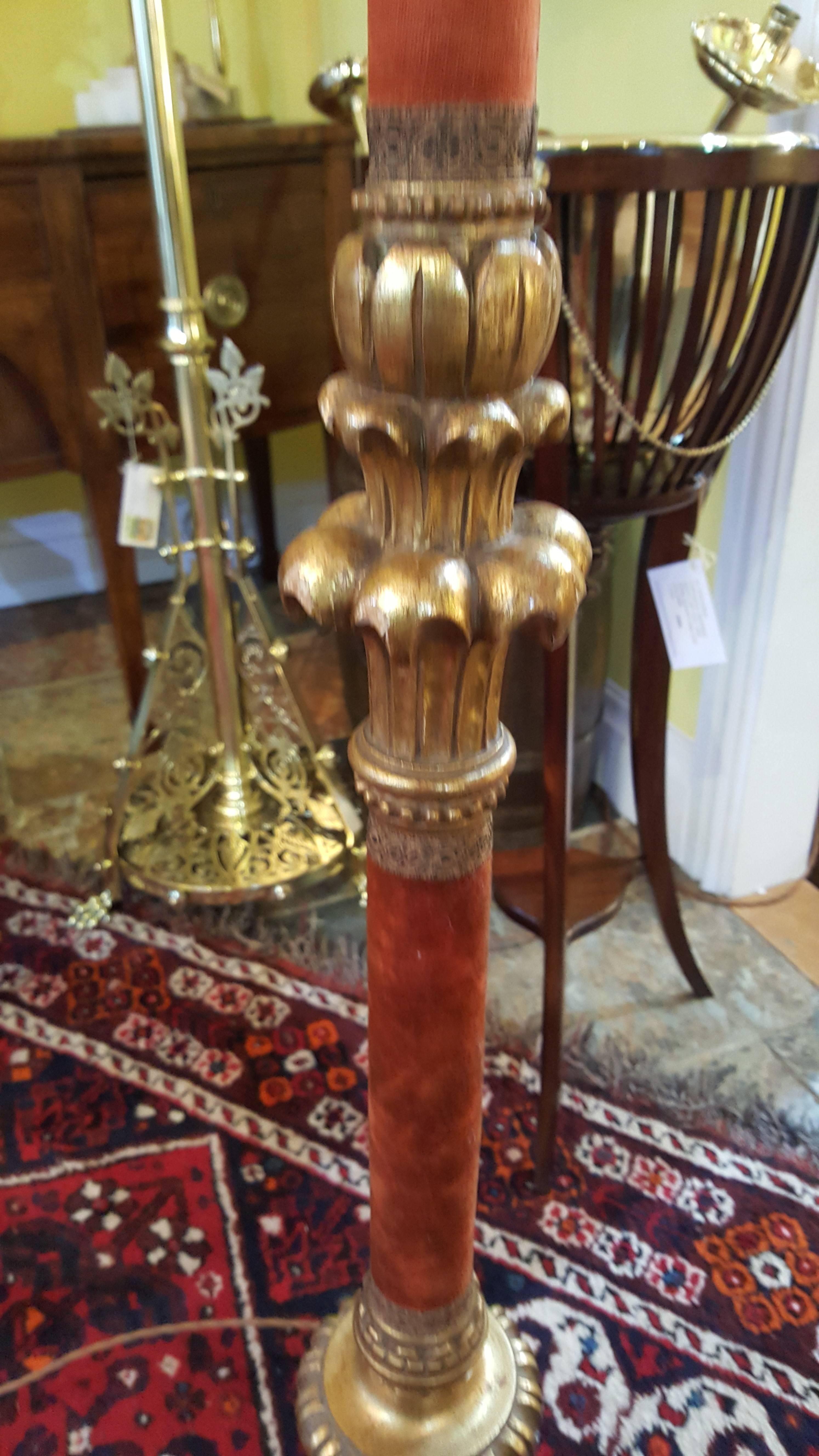 English 1960s Giltwood Standard Lamp