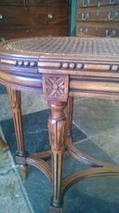 French Walnut Window Seat with Bergere Caned Top