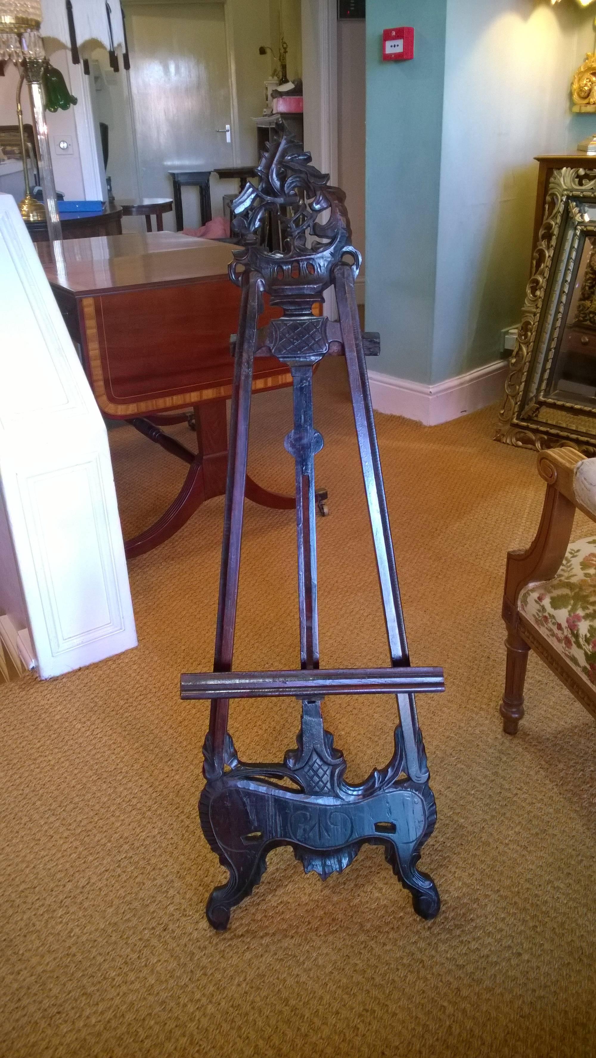 Rococo Early 20th Century Stained Beech Easel