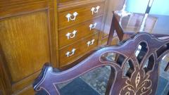 Edwardian Mahogany and Satinwood Inlaid Desk Chair