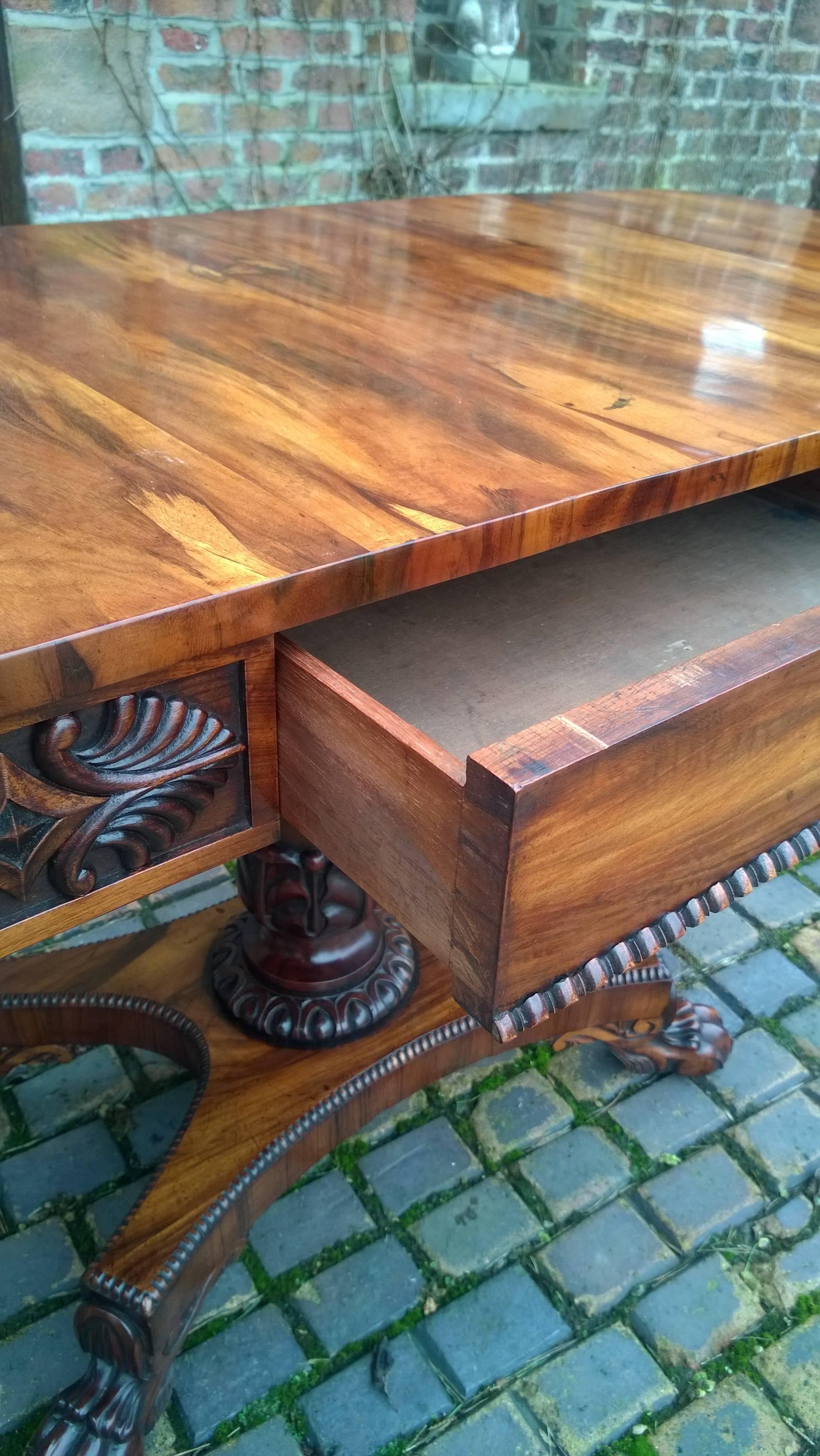 Late Regency Goncalo Alves Sofa Table In Excellent Condition In Altrincham, Cheshire