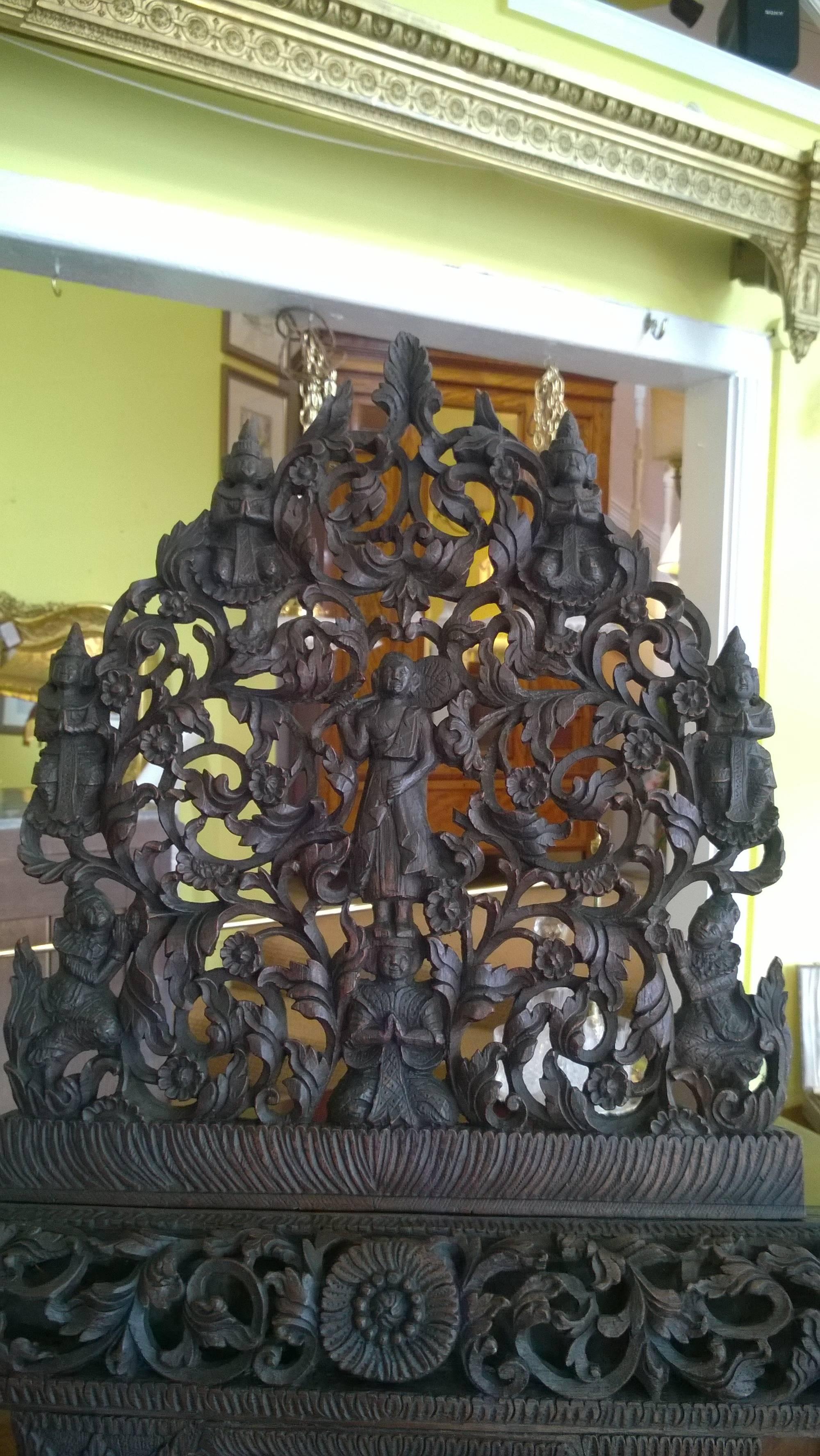 19th Century Indian Carved Teak Easel 5