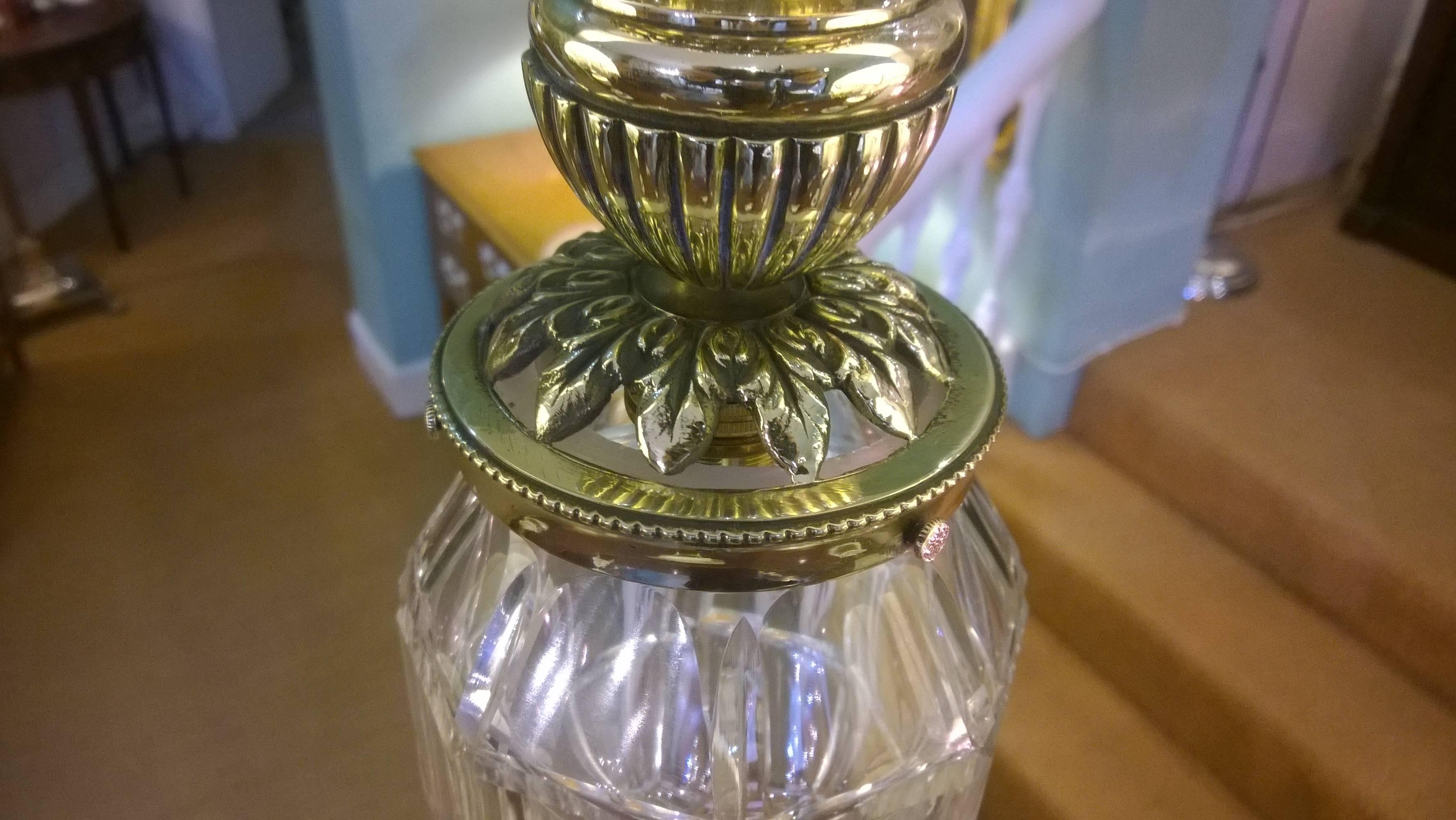 Cut Glass Early 20th Century Brass Lantern