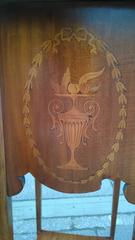 Edwardian Mahogany and Marquetry Inlaid Torchere