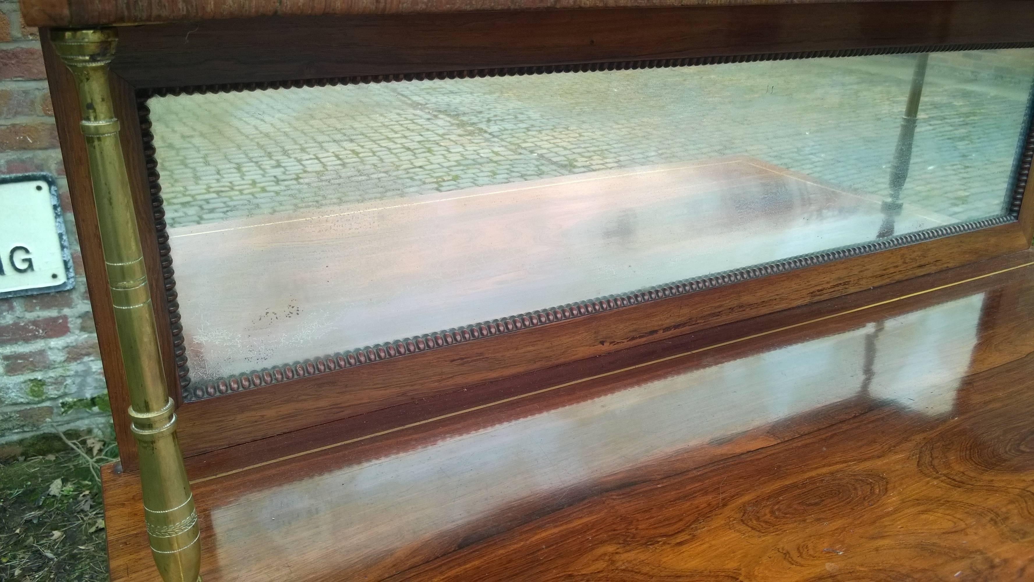 Regency Rosewod and Brass Inlaid Chiffonier In Excellent Condition In Altrincham, Cheshire