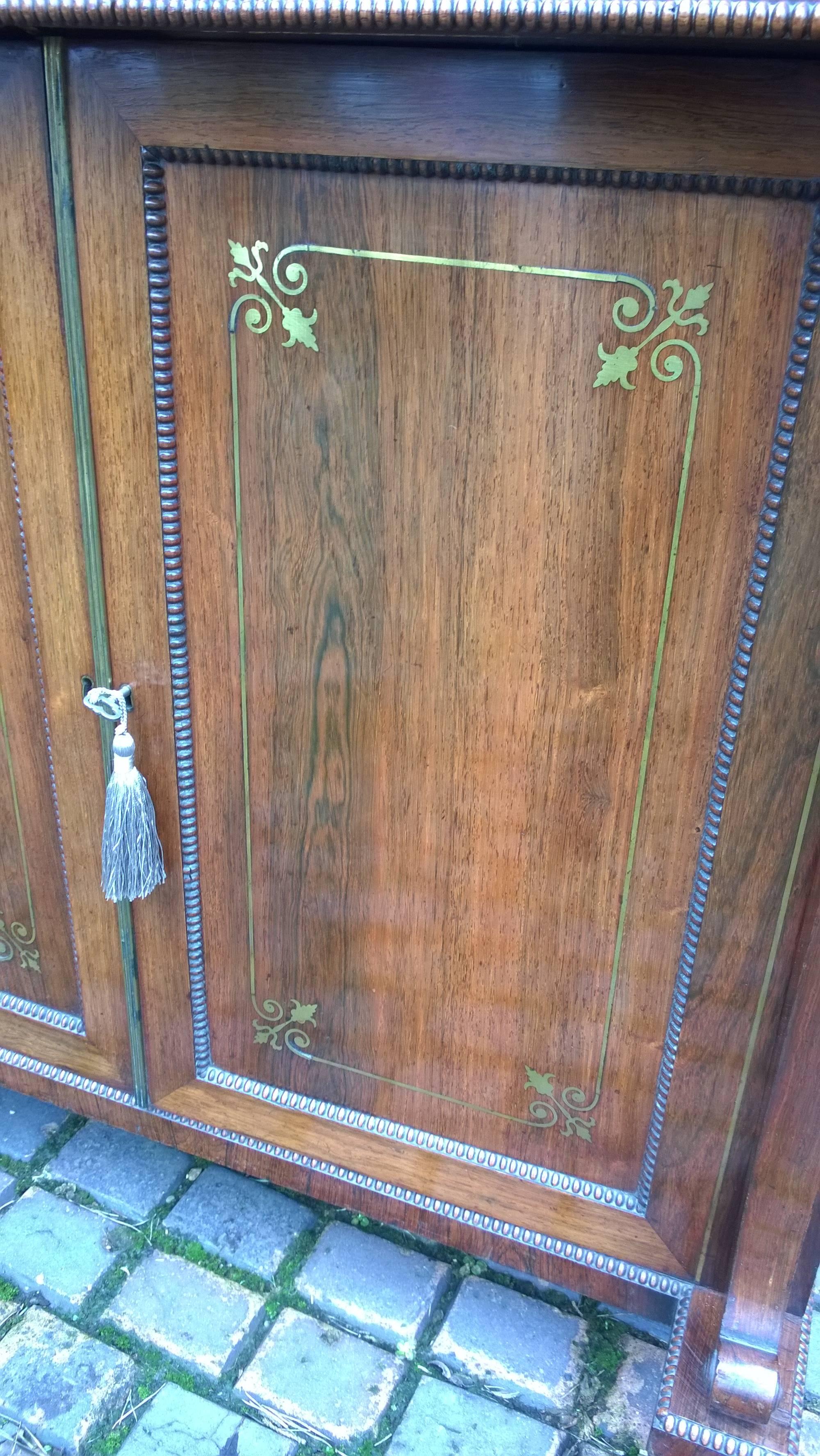 Regency Rosewod and Brass Inlaid Chiffonier 2