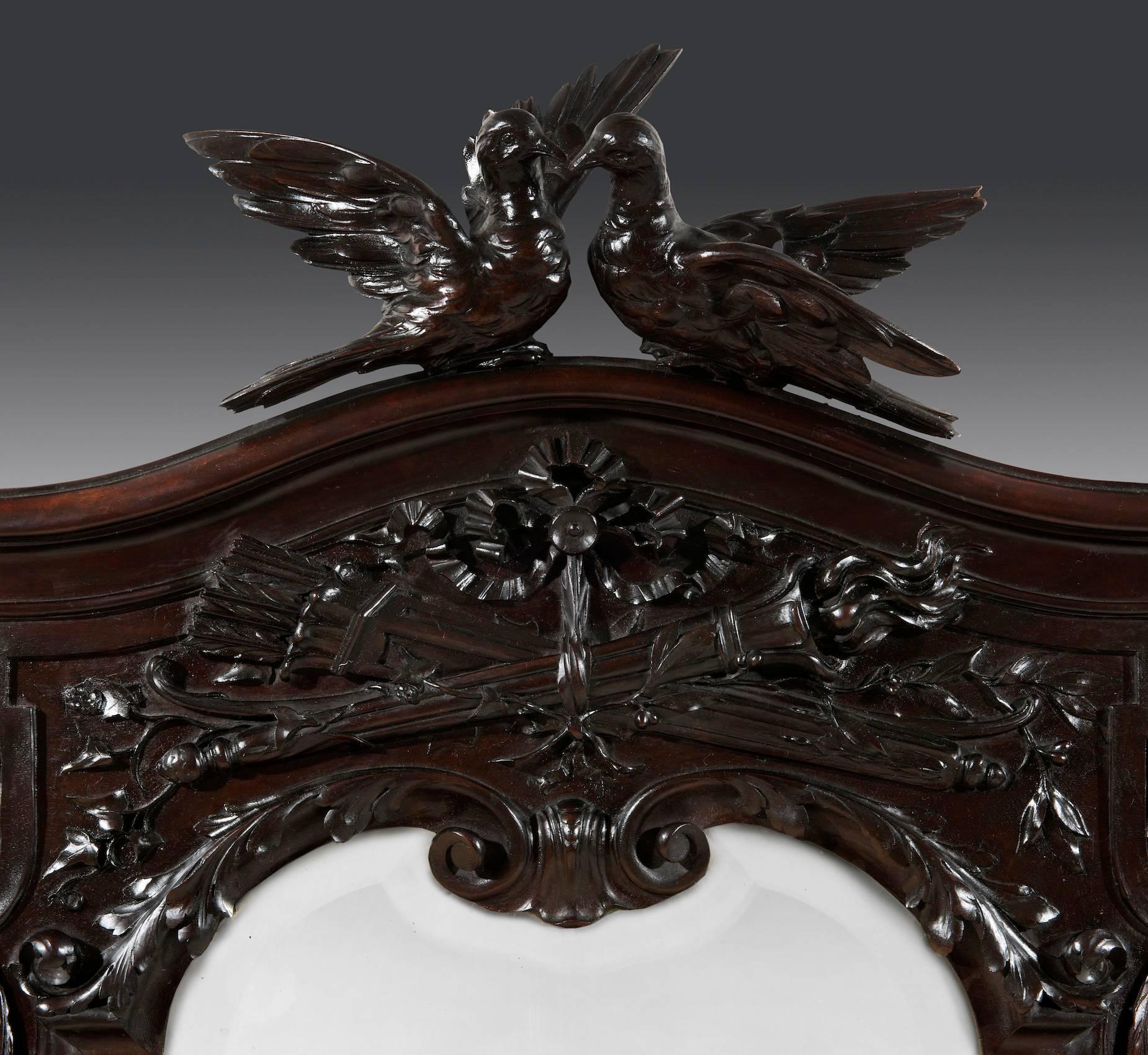 High Victorian Victorian Mahogany Mirror