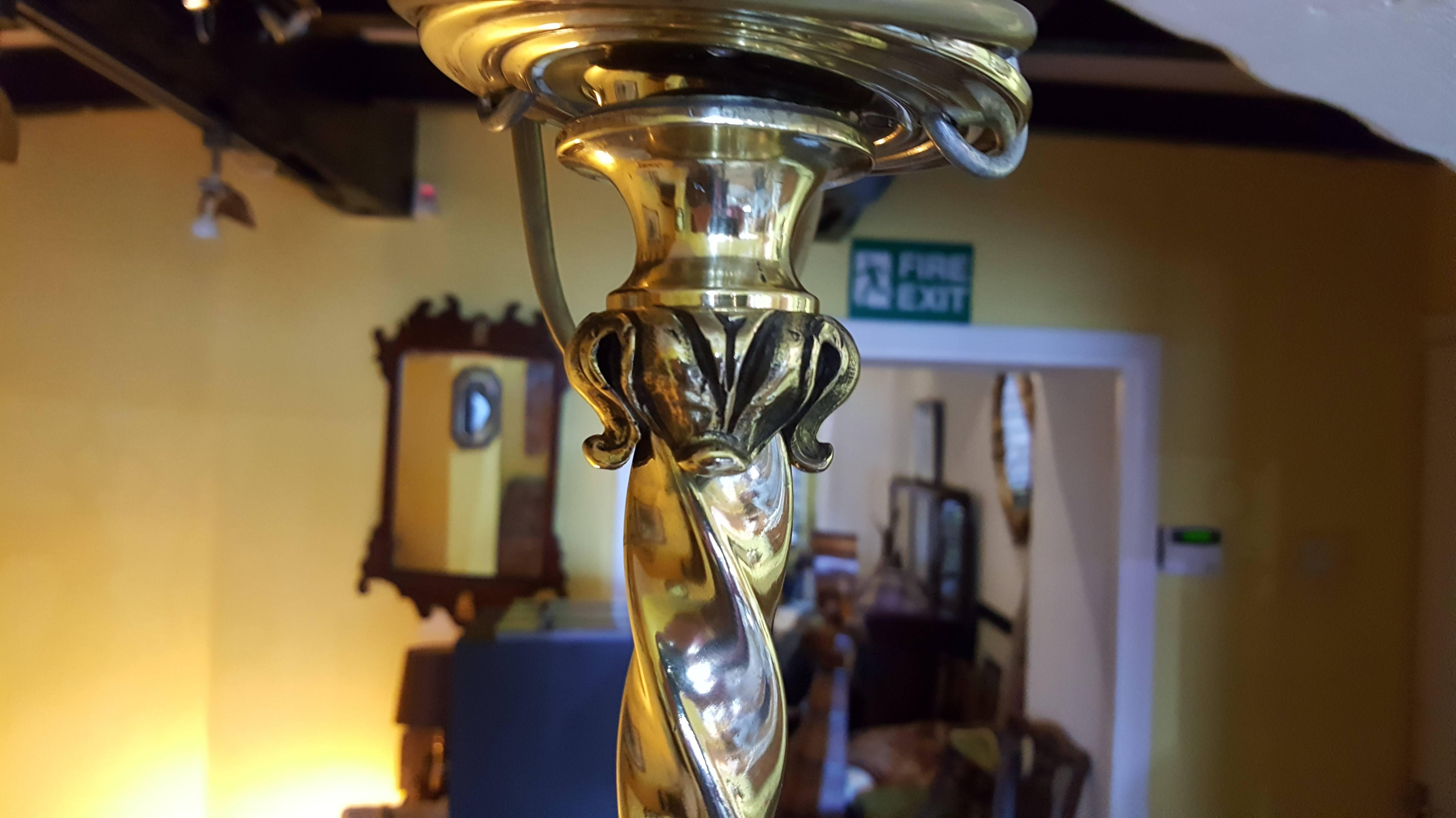 Victorian Brass Chandelier For Sale 1