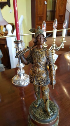Pair of Painted Spelter Figures of Roman Gladiators