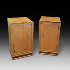 Pair of Art Deco Bird’s-Eye Mable Bedside Cabinets