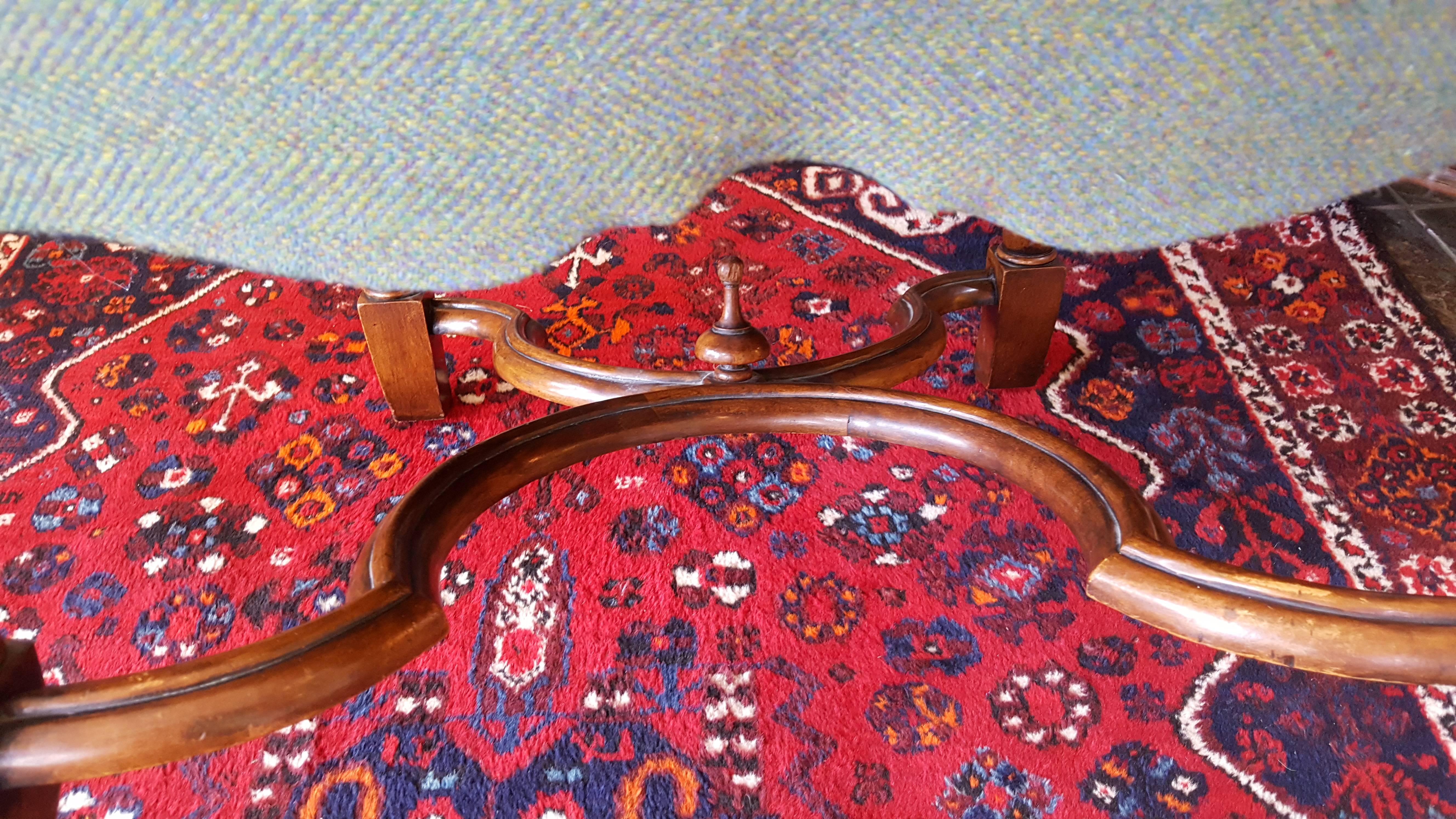 Wool Edwardian Mahogany Armchair Upholstered in Harris Tweed
