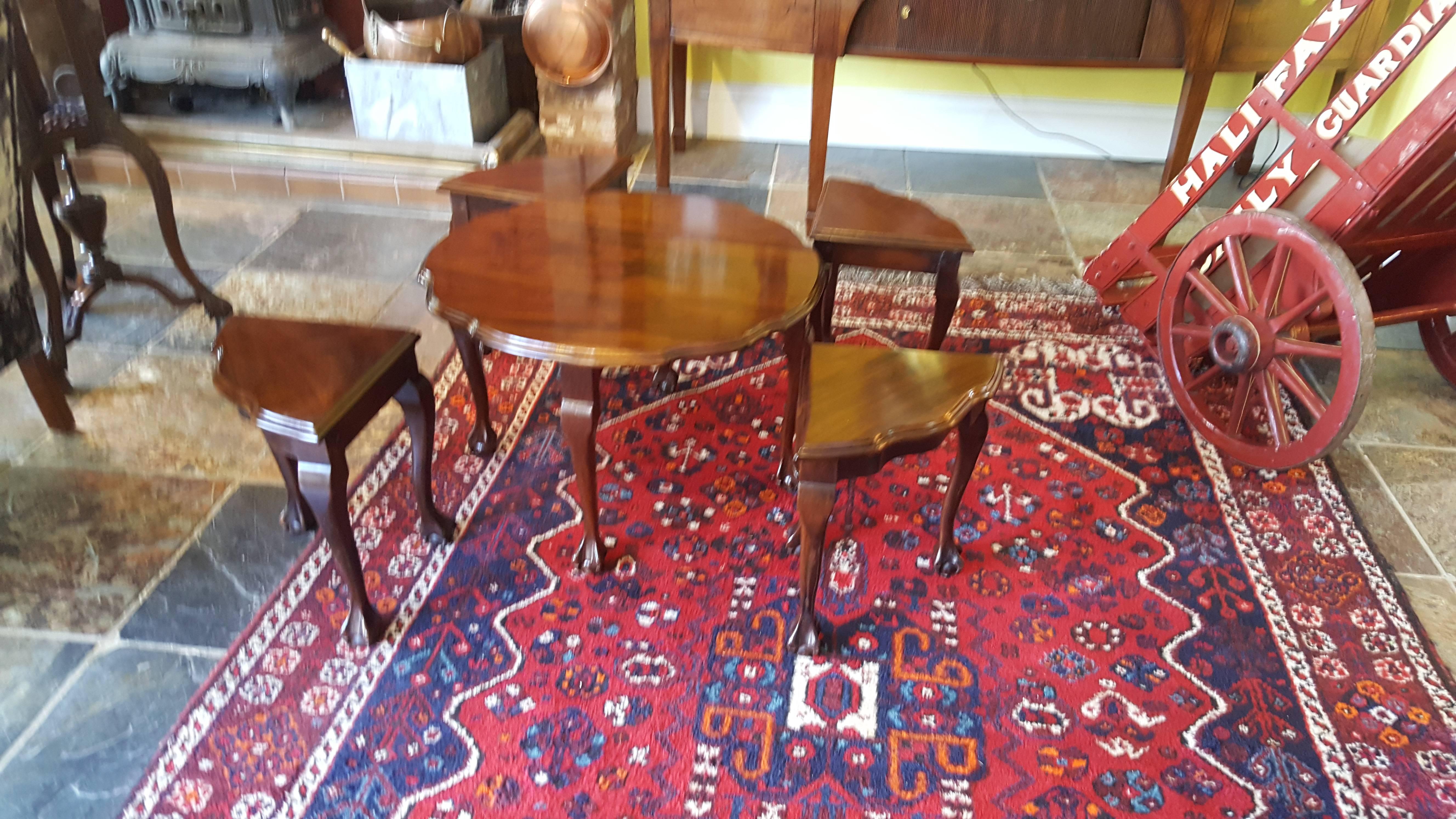 English Mahogany Nest of Coffee Tables