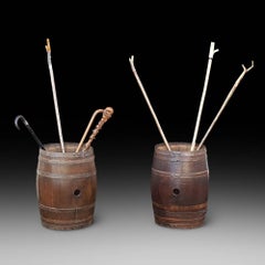 Early 20th Century Iron Bound Coopered Barrel
