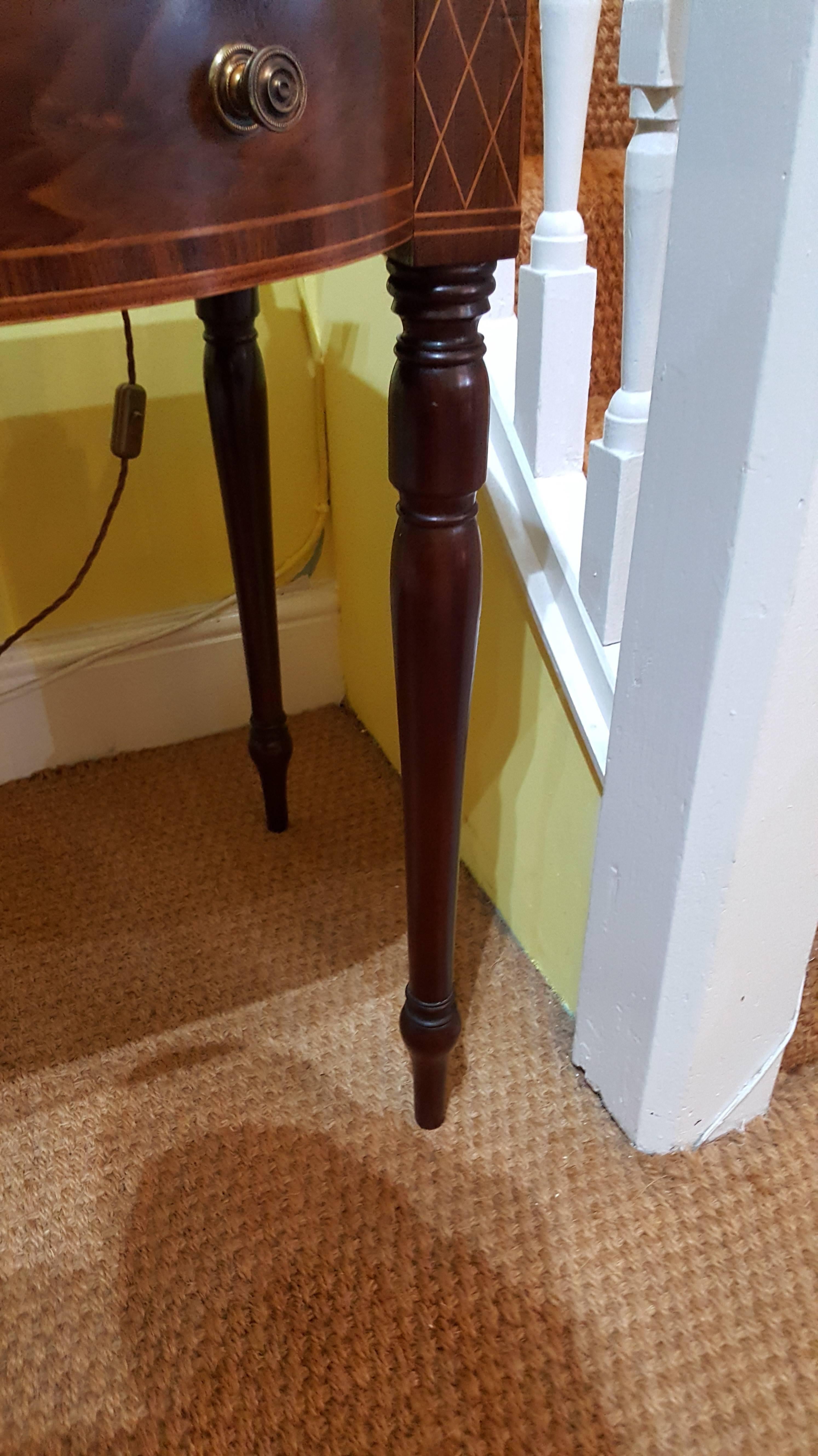 Late Georgian Bow Fronted Mahogany Console Table 1