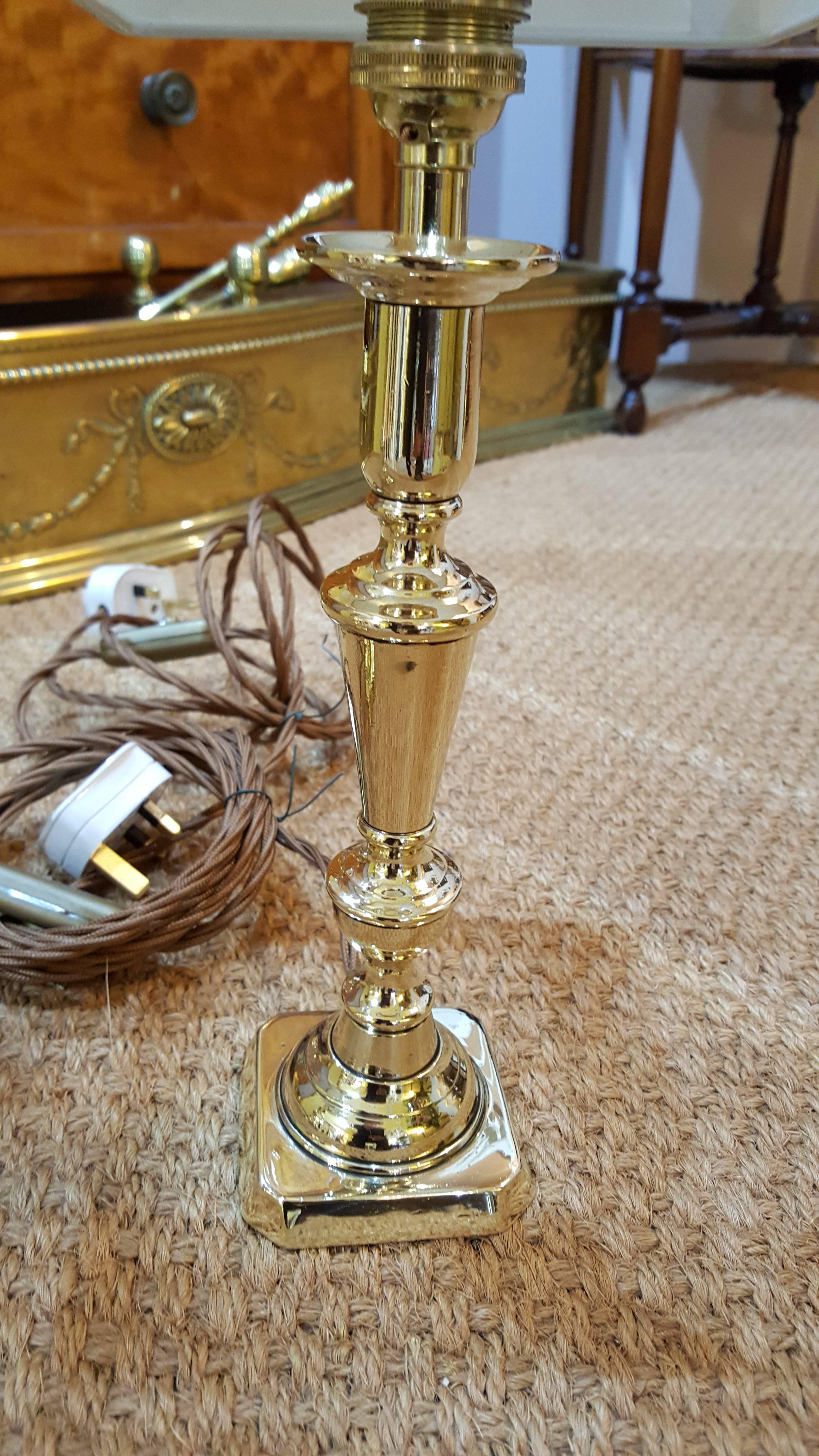 English Pair of Edwardian Brass Candlesticks
