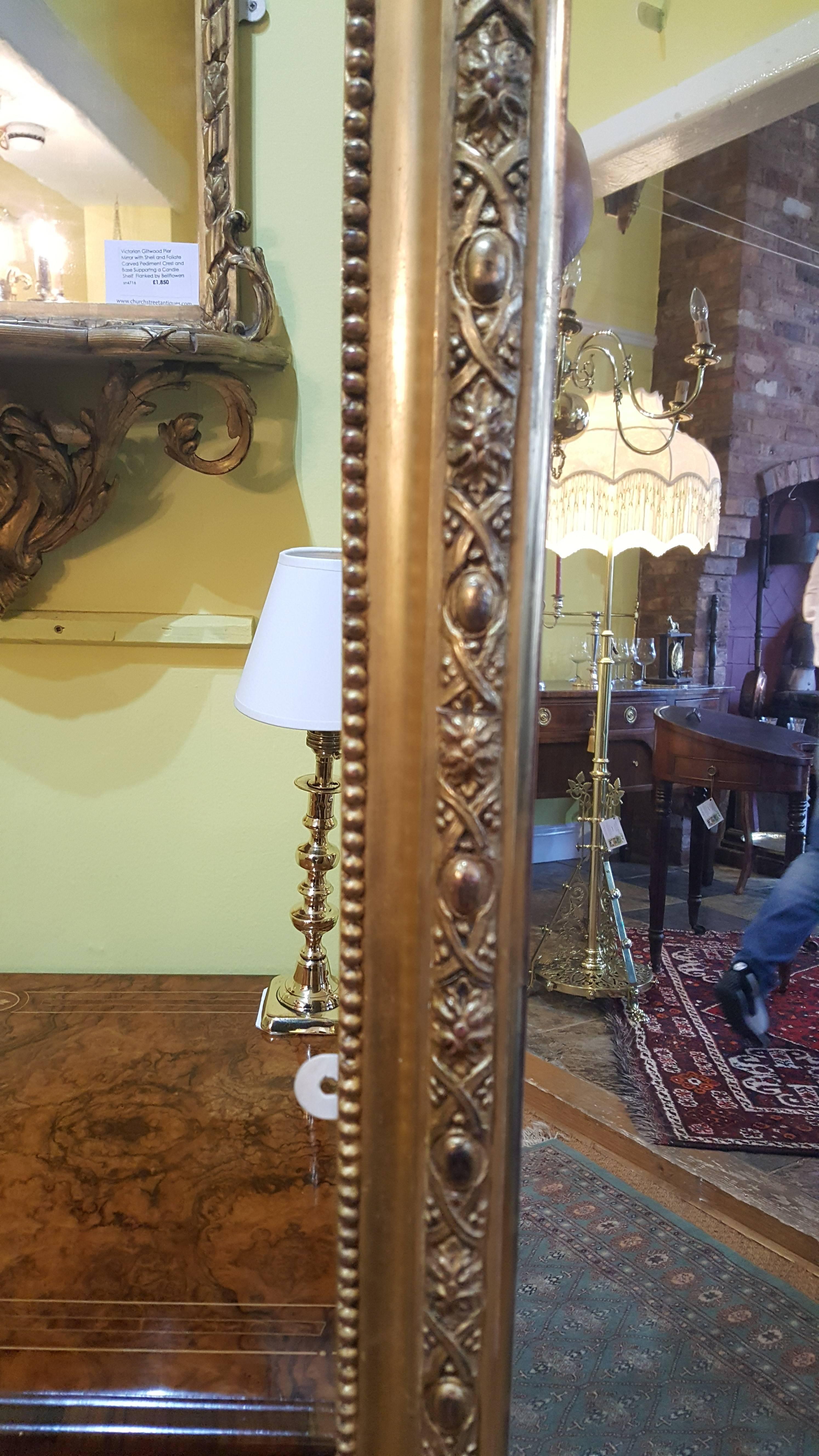 19th Century Giltwood and Gesso Framed Pier Mirror In Good Condition In Altrincham, Cheshire