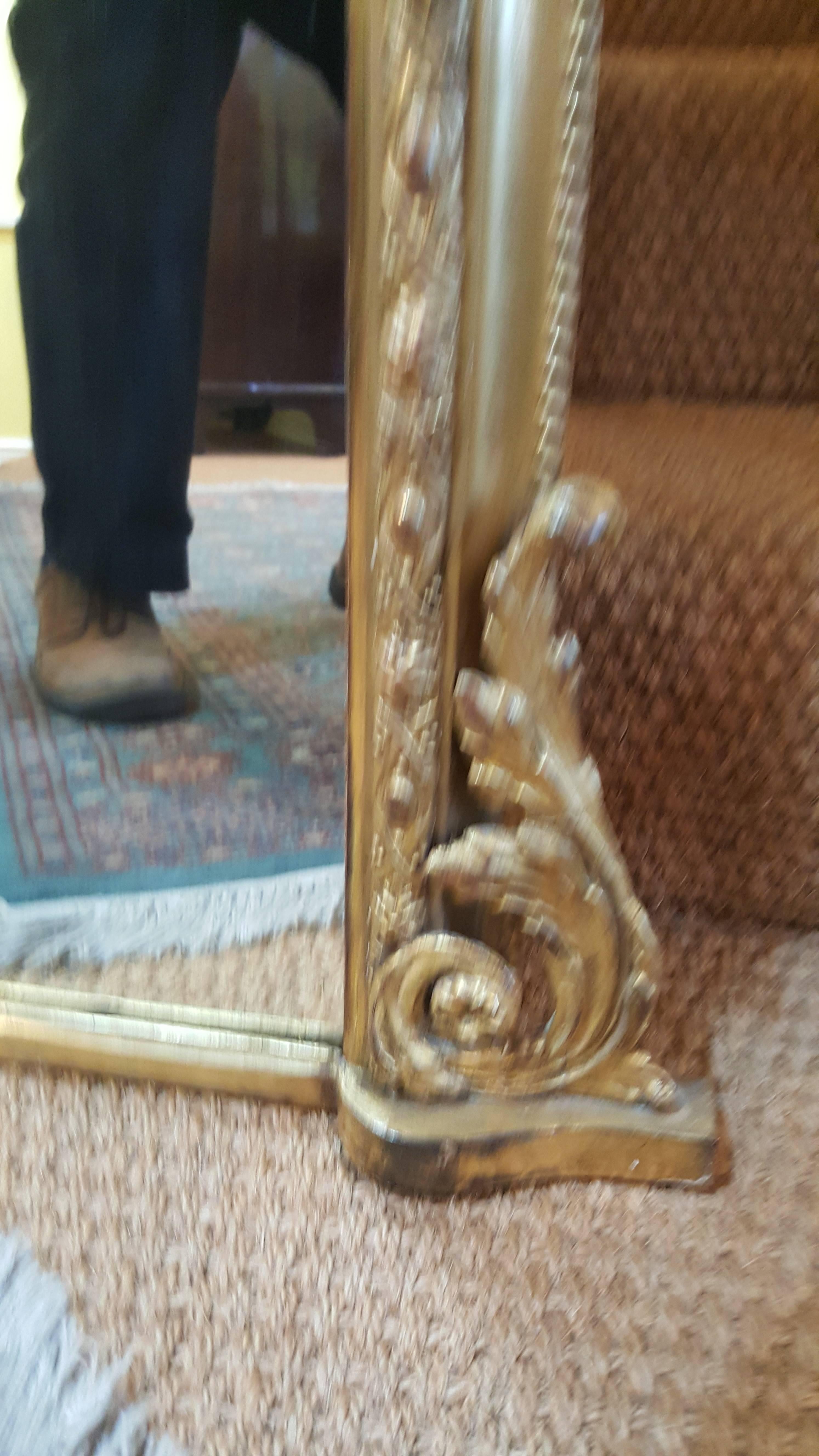 19th Century Giltwood and Gesso Framed Pier Mirror 1