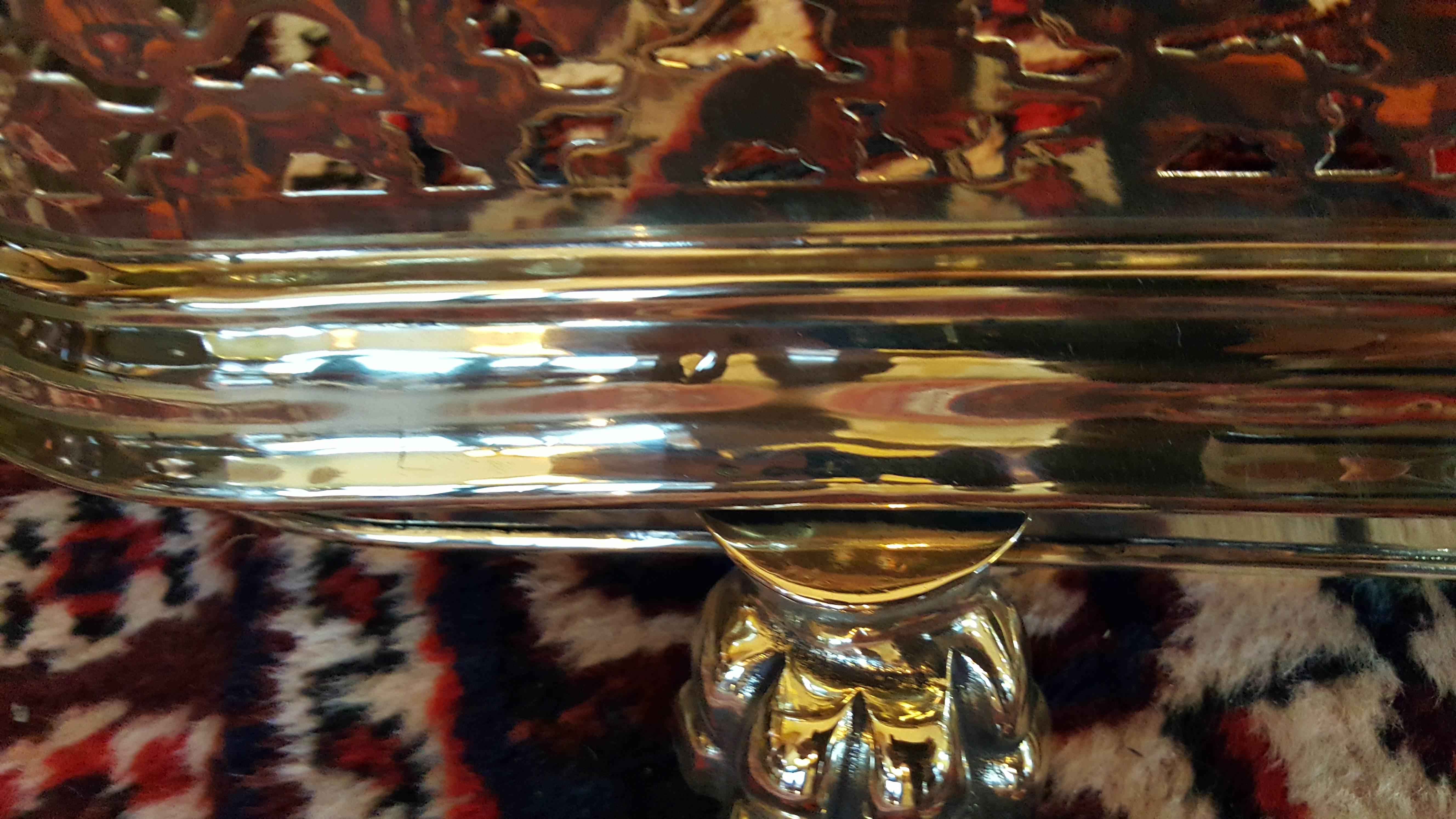 Late Victorian Pierced Brass Fender In Good Condition In Altrincham, Cheshire