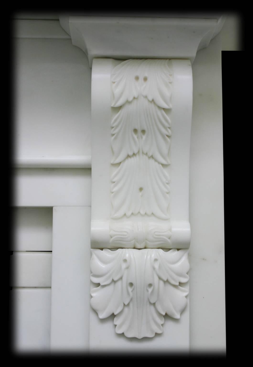 English Early Victorian Palladian Statuary Marble Chimneypiece