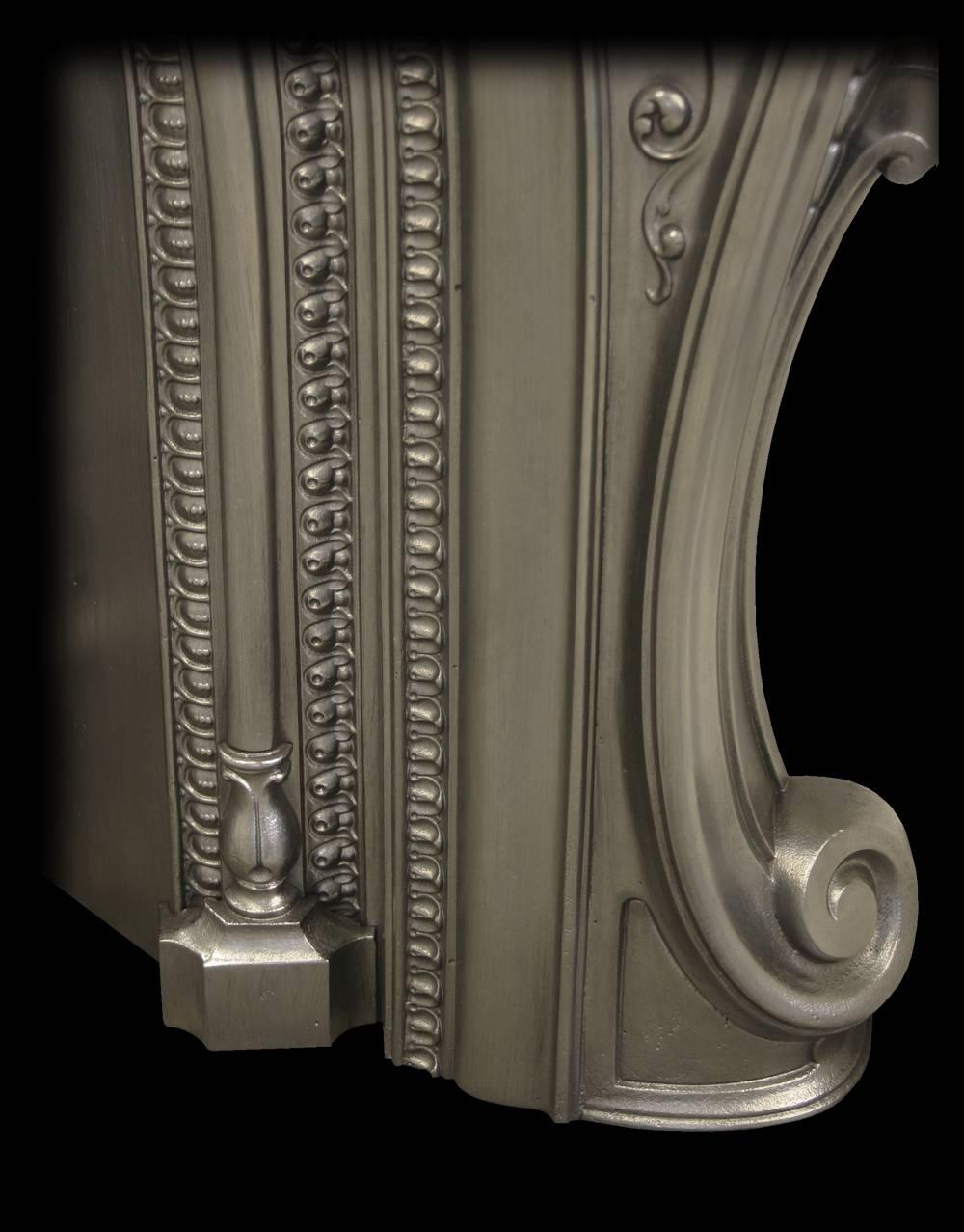 English 19th Century Victorian Rococo Cast Iron Chimneypiece