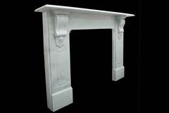 Carrara Marble Fireplace Surround, 19th Century