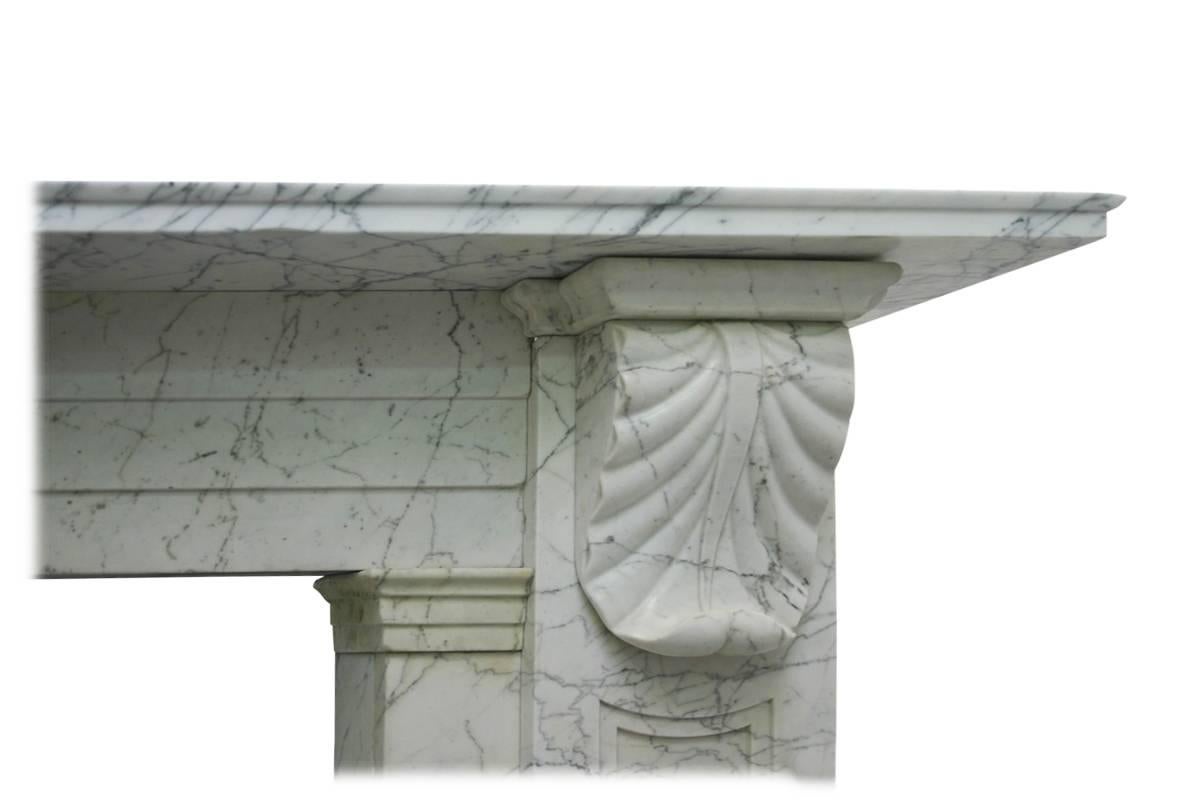 Early 19th Century Regency Carrara Marble Fireplace Surround In Excellent Condition In Manchester, GB