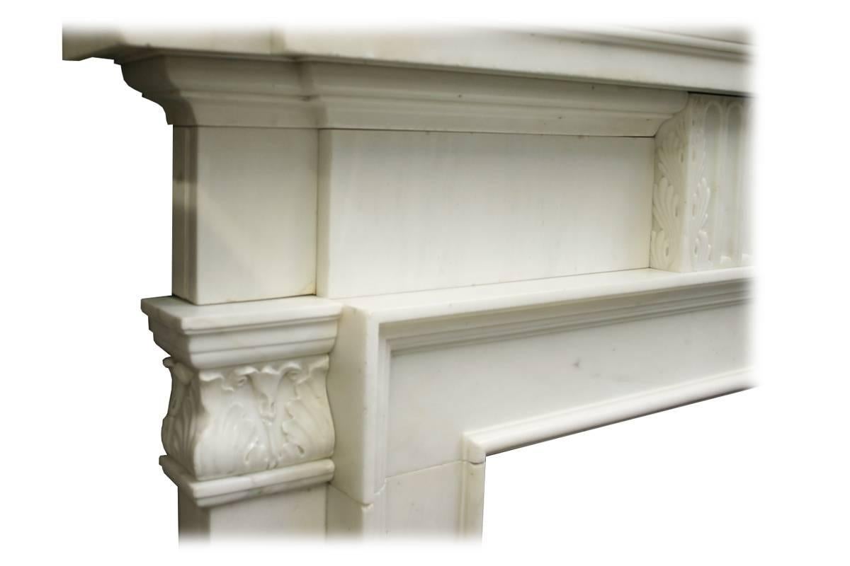 Neoclassical Large 18th Century Statuary Marble Chimneypiece